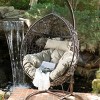 Outdoor PE Rattan Patio Egg Chair Basket with Cushions,All-Weather Patio Seat for Balcony or Backyard – The Pop Home - 2 of 4