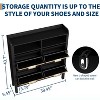 Clearance, Shoe Storage Cabinet with 4 Flip Drawers, Fluted Slim Organizer, Freestanding Hidden Shoe Rack for Entryway/Living Room - 2 of 4