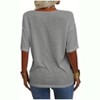 Imily Bela Women's Casual V Neck Half Sleeve Oversized T Shirt Solid Color Basic Top - 4 of 4