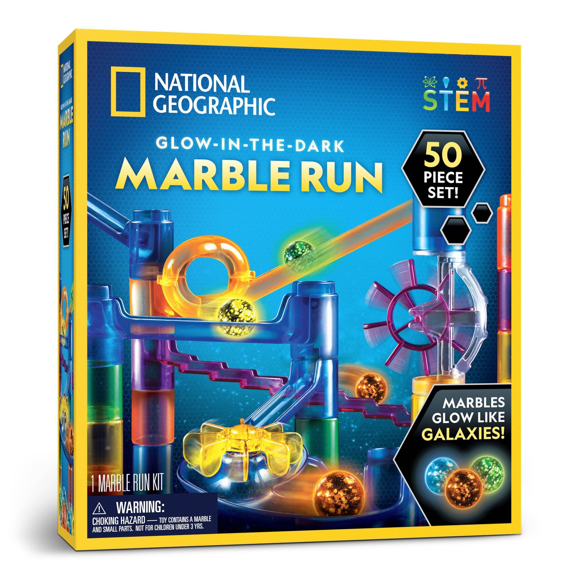 National Geographic Glow in the Dark Marble Run - 50pc