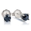 Pompeii3 White Gold 1/2ct Round Cut Black Diamond Studs 14k - 2 of 3