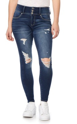 WallFlower Women's Sassy Skinny High-Rise Insta Soft Juniors Jeans (Standard and Plus)