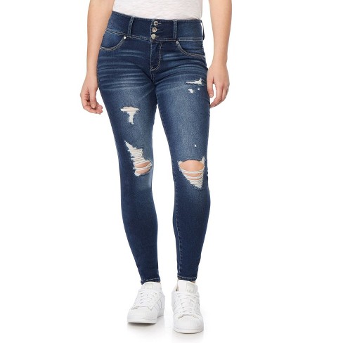 WallFlower Iris Wash Insta-Soft Sassy Skinny Distressed High-Rise