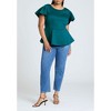 ELOQUII Women's Plus Size Flare Sleeve Peplum Top - 4 of 4