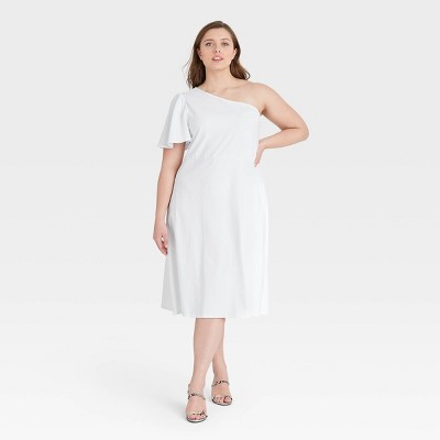 junior plus white dresses