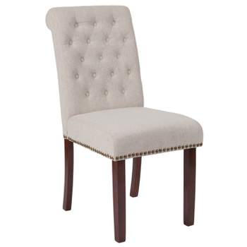 Merrick Lane Upholstered Parsons Chair with Nailhead Trim