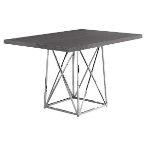 Monarch Specialties Dining Table 48" Rectangular Small Kitchen Dining Room Grey Laminate Chrome Metal Contemporary Modern - 1 of 4
