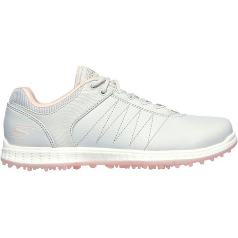 Women's Skechers GO GOLF Pivot S/L Golf Shoes - Gray/Light Pink - 6.5M