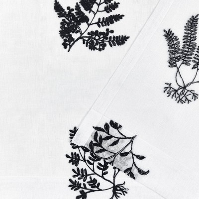 Black Sheer Polyester Rod Pocket Curtain Panels, Set of 2