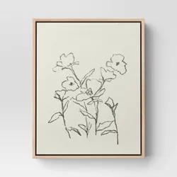 8" x 10" Sketch Flowers Unframed Wall Canvas Tan - Threshold™