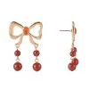 RACHEL Rachel Roy Gold Tone Bow Earrings with Semi-Precious Beads - 3 of 4