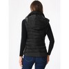 Allegra K Women's Zip-Up Sleeveless Winter Hoodie Quilted Jacket - 3 of 4