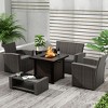WestinTrends 4 Piece Conversation Outdoor Patio Sofa Set with Square Fire Pit Table - 2 of 4