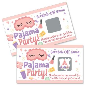 Big Dot of Happiness Pajama Slumber Party - Girls Sleepover Birthday Party Game Scratch Off Cards - 22 Count