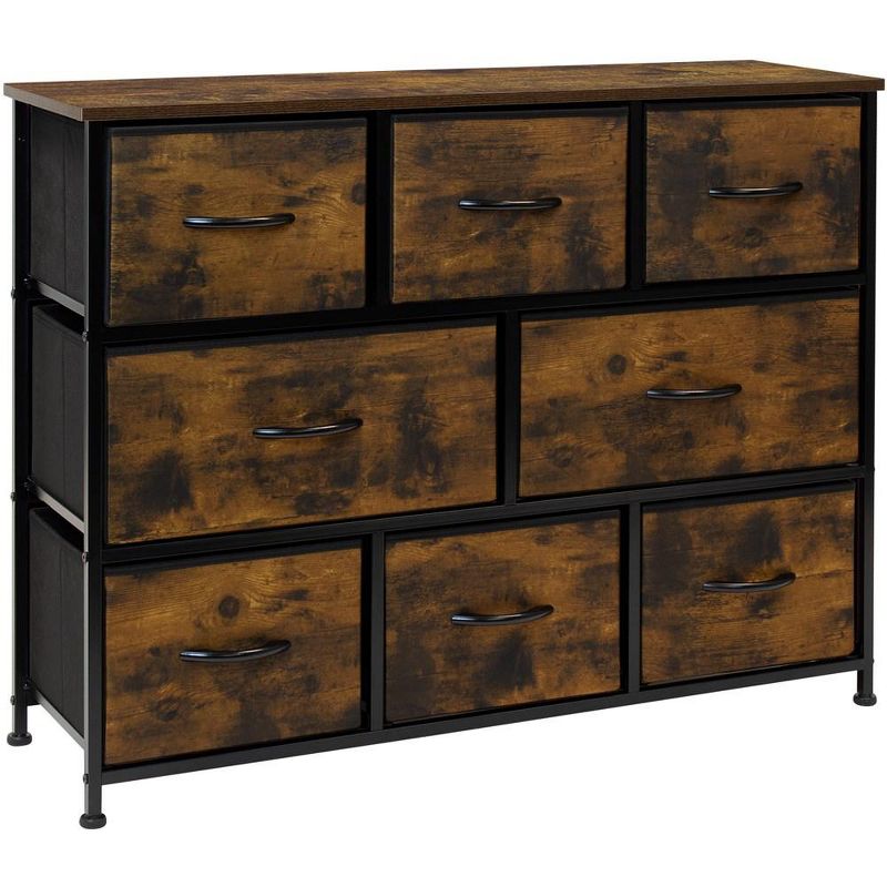 Sorbus 8 Drawers Wide Dresser - Organizer Unit with Steel Frame Wood Top and handle, Fabric Bins - Amazing for household decluttering, 1 of 6
