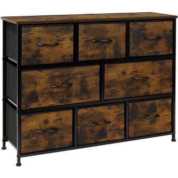 Sorbus 8 Drawers Wide Dresser - Organizer Unit with Steel Frame Wood Top and handle, Fabric Bins - Amazing for household decluttering