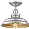 Chloe Lighting Samuel Industrial-Style 1 Light Silver Painted Semi-Flush Ceiling Fixture 10" Wide - 4 of 4
