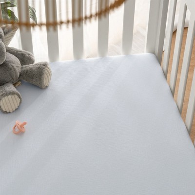 White Muslin Cotton Fitted Crib Sheet for Toddler Mattress