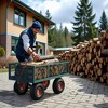 Heavy-Duty 2-in-1 Garden Wagon Utility Steel Cart with All-Terrain Tires and Removable Mesh Side Panels - 2 of 4