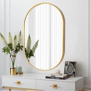 Wooakway Square Black/Gold/Silver Metal Accent Wall Mirror Modern Bathroom Vanity Mirror for Living Room Entryway Over Mantel Decor - 1 of 4