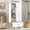 Modern Bathroom Storage Cabinet with Adjustable Shelves & 4 Drawers, Tall Wide Organizer for Office, Living Room, White - ModernLuxe - 2 of 4