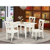 HomeStock 5-Pc Linen White Finish Solid Wood Top-Rectangular Dining Room Set with Butterfly Leaf-Seats 4 - 2 of 4