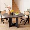 Round Dining Table for 4,43.3" Farmhouse Kitchen Table for Dining Room,Wooden Circle Dinner Tables - 2 of 4