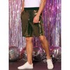 INSPIRE CHIC Men's Summer Elastic Waist Party Shiny Sequins Shorts - 2 of 4