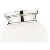 Gideon 1-Light Flush Mount Ceiling Light - Vintage Schoolhouse Glass, Dimmable, Damp Rated - 3 of 4