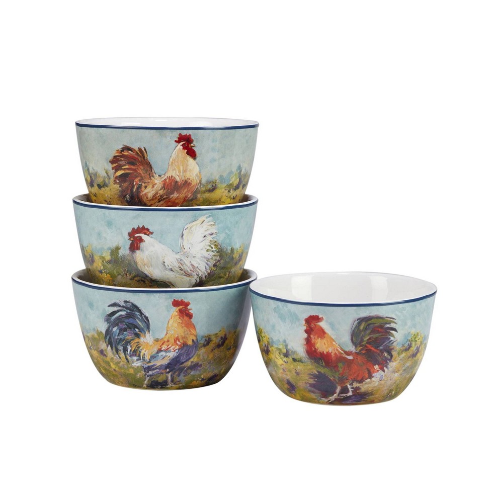 Photos - Other kitchen utensils Certified International Set of 4 Rooster Meadow Ice Cream Bowls  