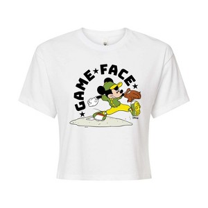 Women's - Disney - Game Face Baseball Cropped Graphic T-Shirt - 1 of 4