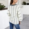 Anna-Kaci Women's Waffle Knit Striped Sweater with Off-Shoulder Detail - 4 of 4