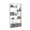 White wooden frame open backboard 6-tier bookshelf Industrial style bookshelf - 2 of 4
