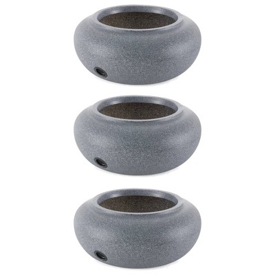 HC Companies RZGH210G21 Modern 21 Inch Decorative Garden Water Hose Storage  Pot with Side Faucet Connection Hole, Granite (2 Pack)