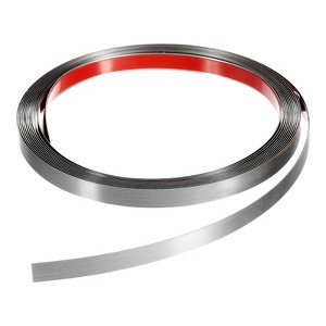 Unique Bargains Self-Adhesive Stainless Steel Mirror Finish Peel and Stick Wall Trim - 1 of 4