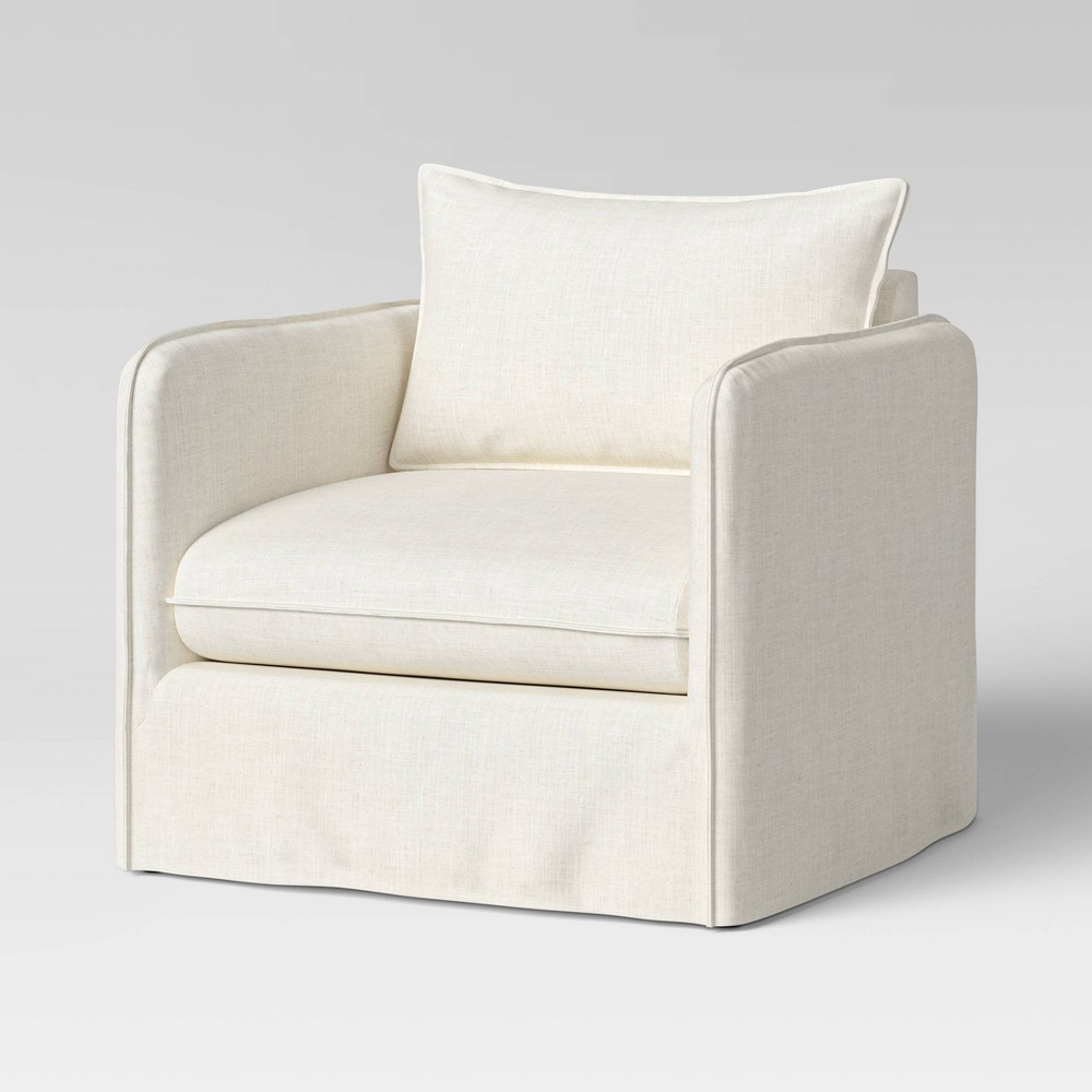 Berea Slouchy Lounge Chair with French Seams Linen - Threshold™