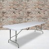 Emma and Oliver 8-Foot Height Adjustable Bi-Fold Granite White Plastic Folding Table with Handle - image 2 of 4