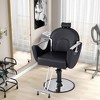 Tangkula Barber Chair Reclining Salon Chair for Hair Stylist w/ Adjustable Height Headrest Black - 2 of 4
