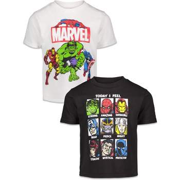 Marvel Avengers Toddler Boys Graphic T-shirt Pack 2 Black-white : Target