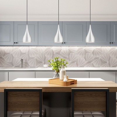 Elegant Mini Spades Pendant Light in Brushed Aluminum