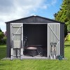 Metal Metal garden sheds outdoor storage sheds Dark Gray As shown - 4 of 4