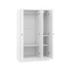 Whisen Wood 3-Door Shutter Wardrobe Armoire with 2 Hanging Rails and Storage Shelves - 4 of 4