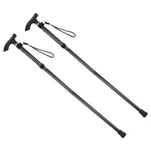 Unique Bargains Aluminum Alloy Quick Lock Collapsible Hiking Trekking Poles 33-37 Inch 2 Pcs - 1 of 4
