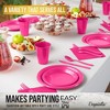 Crown Display 182 Pc Plastic Dinnerware Set: Includes 26 Each of 9''  Plates Disposable, 7'' Dessert Plates, 12oz Cups Napkins & Cutlery - 2 of 4