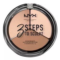 NYX Professional Makeup 3 Steps to Sculpt Face Sculpting Pressed Powder Palette - Fair - 0.54oz