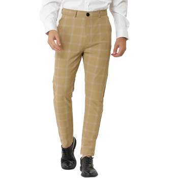 Lars Amadeus St. Patrick's Day Green Plaid Dress Pants for Men's Slim Fit  Straight Leg Formal Tartan Pattern Pants 28 at  Men's Clothing store