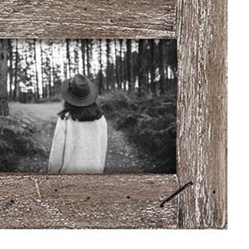4 x 6 inch Decorative Distressed Wood Picture Frame with Nail Accents - Holds 5 4x6 Photos - Foreside Home & Garden, 3 of 9