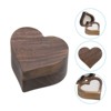 Unique Bargains Heart Shaped Wooden Ring Holder Boxes Jewelry Storage - 3 of 4