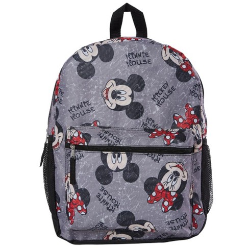 Disney Mickey and Minnie Mouse Backpack for Kids and Adults 16 inch Grey