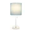 Creekwood Home 19.5" Bedside USB Port Feature Metal Table Desk Lamp White with Aqua Blue Fabric Shade : ETL Listed, No Assembly Required - 2 of 4